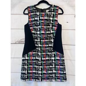Milly‎ Sleevless Dress Size 6 Multicolor Woven Material Unique Chic!